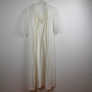 VTG Victoria's Secret Satin Nightgown + Robe Women's Size L Bridal Old Hollywood